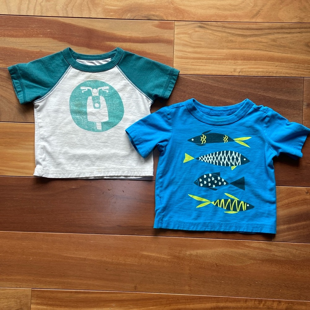Tea Collection Lot of 2 Play Condition S/S Tees 9-12M